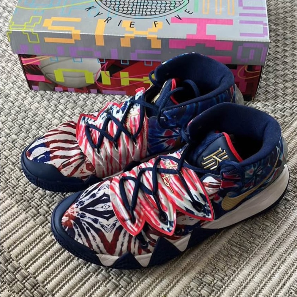 Nike Kyrie Athletic Shoes - Red, Blue, White
